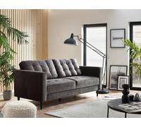 FurnitureboxUK Jade 3-Seater Soft Touch Velvet Sofa With Solid Wood Frame in Dark Grey FurnitureboxUK Dark Grey