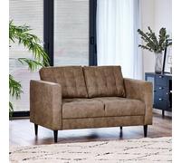 Furnitureboxuk Jade Brown Faux Leather 2 Seater Sofa Brown One Size