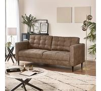 Furnitureboxuk Jade Brown Faux Leather 3 Seater Sofa Brown One Size
