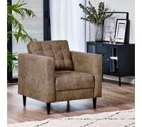 FurnitureboxUK Jade Modern Faux Leather Armchair in Brown FurnitureboxUK Brown
