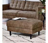 FurnitureboxUK Jade Modern Faux Leather Footstool in Brown FurnitureboxUK Brown