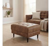 Furnitureboxuk Jade Modern Faux Leather Footstool In Tan Tan