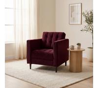 Furnitureboxuk Jade Velvet Chesterfield Armchair In Maroon Maroon