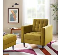 Furnitureboxuk Jade Velvet Chesterfield Armchair In Mustard Mustard
