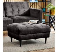 Furniturebox Uk Jenna Dark Grey Velvet Footstool