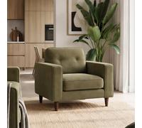 Furnitureboxuk Jasper Linen-Look Fabric Armchair In Green Green