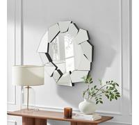 FurnitureboxUK Jewel Medium Abstract Round Wall Mirror in Clear FurnitureboxUK Clear