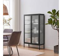 Furnitureboxuk Jia Black Metal Display Cabinet Black One Size