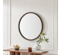 FurnitureboxUK Judith Walnut Wood Medium 80x80cm Round Wall Mirror | Size: 80x80 cm FurnitureboxUK Walnut 80x80 cm