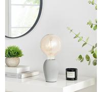 Furnitureboxuk Kayla Industrial Grey Concrete And Smoked Glass Table Lamp Grey One Size