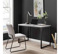 FurnitureboxUK Kendrick 120cm Melamine Coated Home Office Computer Desk with Black Legs in Grey FurnitureboxUK Grey