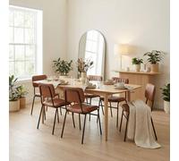 Furnitureboxuk Leif Wood Extending Dining Table With 6 Tan Delta Chairs In Light Oak Light Oak