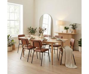 Furnitureboxuk Leif Wood Extending Dining Table With 6 Tan Delta Chairs In Light Oak Light Oak