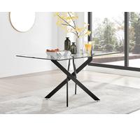 Leonardo 6 Black Leg Dining Table - Black