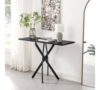 FurnitureboxUK Leonardo Black Wood Veneer Console Table FurnitureboxUK Black