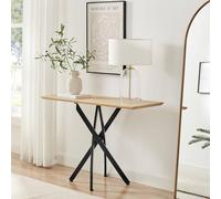 FurnitureboxUK Leonardo Oak Veneer Console Table in Light Brown FurnitureboxUK Light Brown