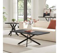 FurnitureboxUK Leonardo Rectangular Black Wood Veneer Coffee Table FurnitureboxUK Black