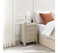 Furnitureboxuk Lexi Large Slimline Taupe 3 Drawer Mirrored Bedside Table In Beige Beige One Size
