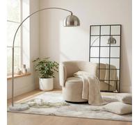 Furnitureboxuk Liode Fabric Round Swivel Accent Chair In Cream Cream