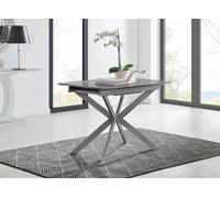 FurnitureboxUK Lira 100cm Rectangular Extending High Gloss 4-6 Seat Dining Table in Grey FurnitureboxUK Grey