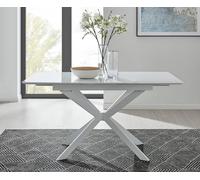 Furnitureboxuk Lira 100Cm Rectangular Extending High Gloss 4-6 Seat Dining Table In White White One Size
