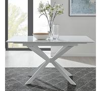 FurnitureboxUK Lira 120cm Rectangular Extending High Gloss 4-6 Seat Dining Table in White FurnitureboxUK White