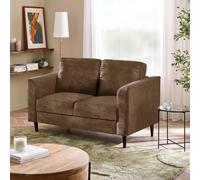 FurnitureboxUK Logan Brown Faux Leather 2 Seater Sofa FurnitureboxUK Brown