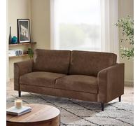 FurnitureboxUK Logan Brown Faux Leather 3 Seater Sofa FurnitureboxUK Brown