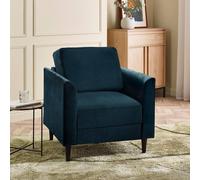 Furnitureboxuk Logan Fabric Armchair In Blue Blue One Size