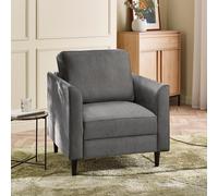 FurnitureboxUK Logan Fabric Armchair in Grey FurnitureboxUK Grey