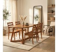 Furnitureboxuk Lulworth Walnut Effect Wood Dining Table 4 Walnut Lynton Chairs In Brown Brown