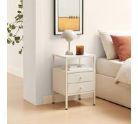 Furnitureboxuk Lykke Metal Storage Bedside Table In Cream Cream One Size
