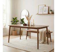 Furnitureboxuk Lynton Dark Walnut Solid Wood Dining Table - 6 Seater Wooden Dining Table - Large Dining Table - Dining Room Table