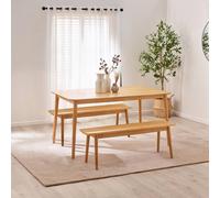 Furnitureboxuk Lynton Large Wooden Dining Table & 2 Benches In Light Oak Light Oak One Size