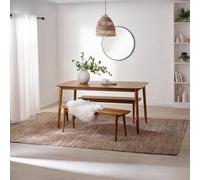 Furnitureboxuk Lynton Large Wooden Dining Table & 2 Benches In Walnut Walnut