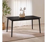 Furnitureboxuk Lynton Rectangular Black Wood 6 Seater Dining Table Black
