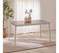 Furniturebox Uk Lynton Rectangular White & Grey Wood 6 Seater Dining Table