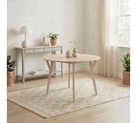 Furniturebox Uk Lynton Round Whitewashed Wood 4-6 Seater Dining Table