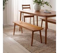 Furnitureboxuk Lynton Small Solid Wood Rustin Farmhouse Dining Bench In Walnut Walnut
