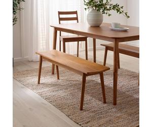Furnitureboxuk Lynton Small Solid Wood Rustin Farmhouse Dining Bench In Walnut Walnut