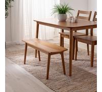 FurnitureboxUK Lynton Solid Wood Rustin Farmhouse Dining Bench in Walnut | Size: Large FurnitureboxUK Walnut Large