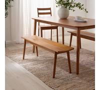 Furniturebox Uk Lynton Solid Wood Walnut Effect Small Dining Bench