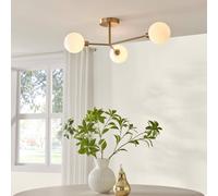 FurnitureboxUK Martha 3 Frosted Glass Globes Ceiling Light in Gold FurnitureboxUK Gold