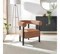 Furnitureboxuk Mirabel Fabric Accent Tub Chair In Orange Orange