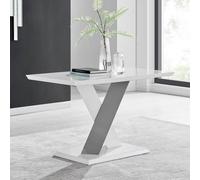 FurnitureboxUK Monza 120cm 4-Seaert White High Gloss Dining Table with Grey Accent FurnitureboxUK White