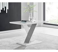 Furnitureboxuk Monza 120Cm 4-Seaert White High Gloss Dining Table With Grey Accent White One Size