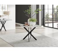 Furnitureboxuk Novara 100Cm Round 4-Seater Dining Table With Black Metal Legs In Off White Off White One Size