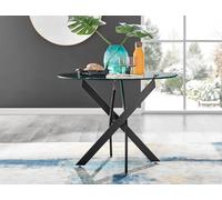 FurnitureboxUK Novara 100cm Round 4-Seater Glass & Metal Starburst Dining Table in Black FurnitureboxUK Black