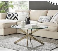 Novara Gold and Glass Round Coffee Table - Gold
