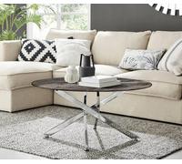 FurnitureboxUK Novara Round Marble Effect Glass Top Coffee Table With Silver Metal Starburst Legs in Grey FurnitureboxUK Grey